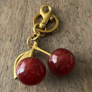 Glittering Red Cherry Keychain